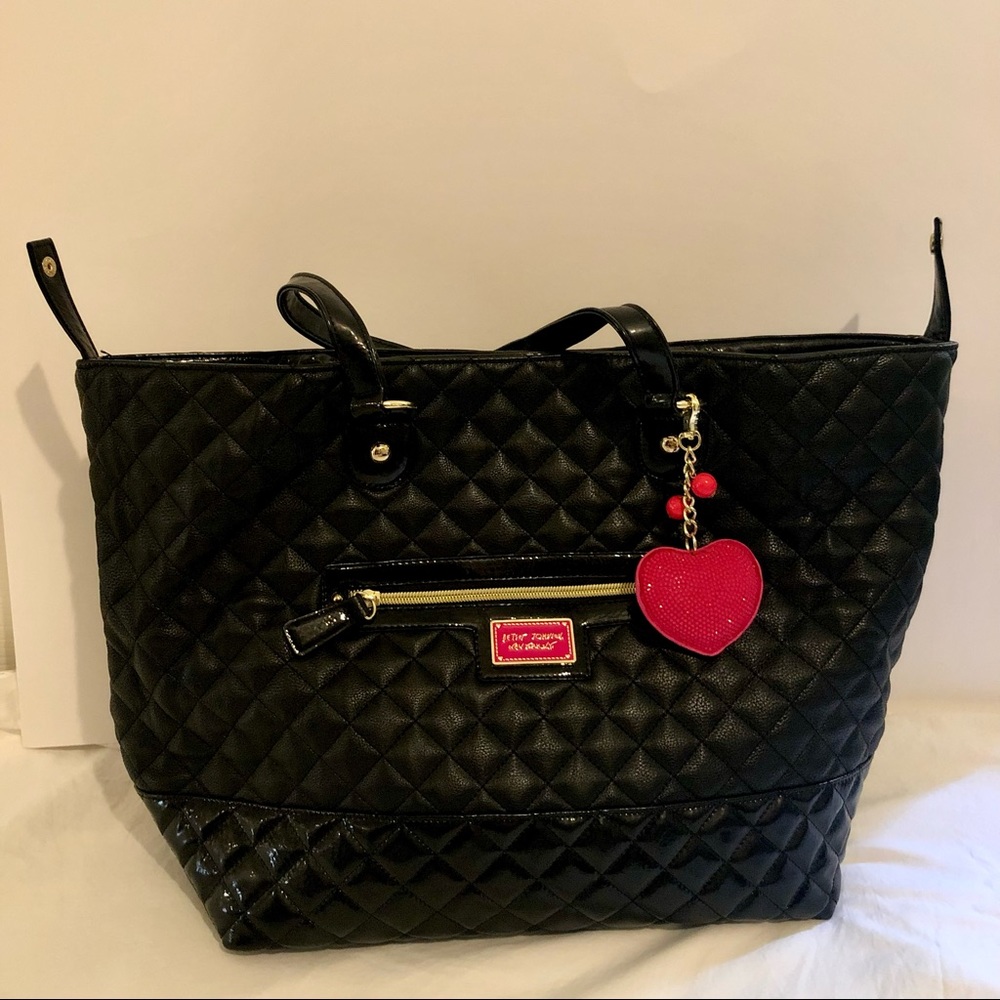 Betsey Johnson Large Tote Bag, Black